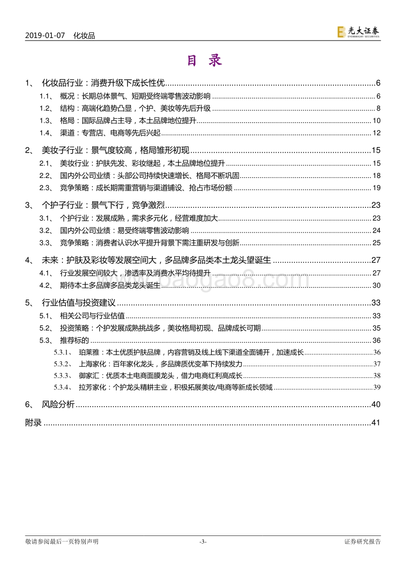 化妆品行业2019年度投资策略：美妆、个护景气分化，精选优质个股标的.pdf_第3页