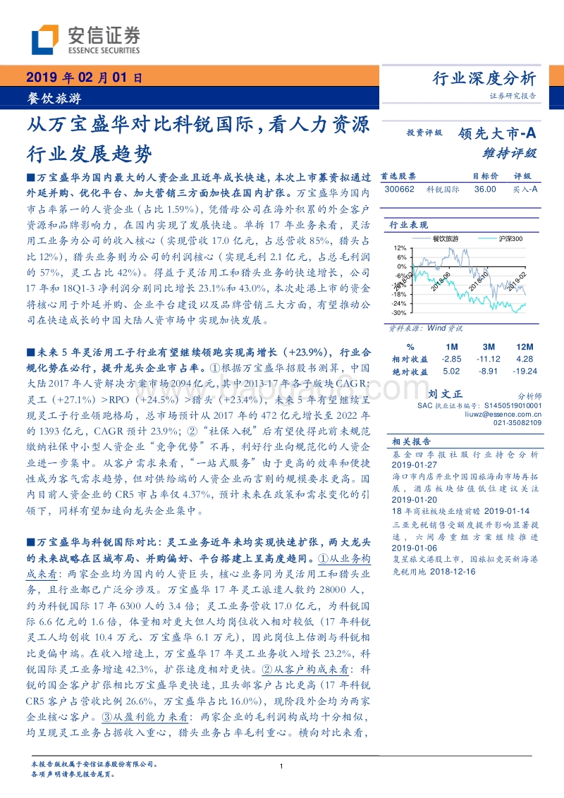 从万宝盛华对比科锐国际，看人力资源行业发展趋势.pdf_第1页