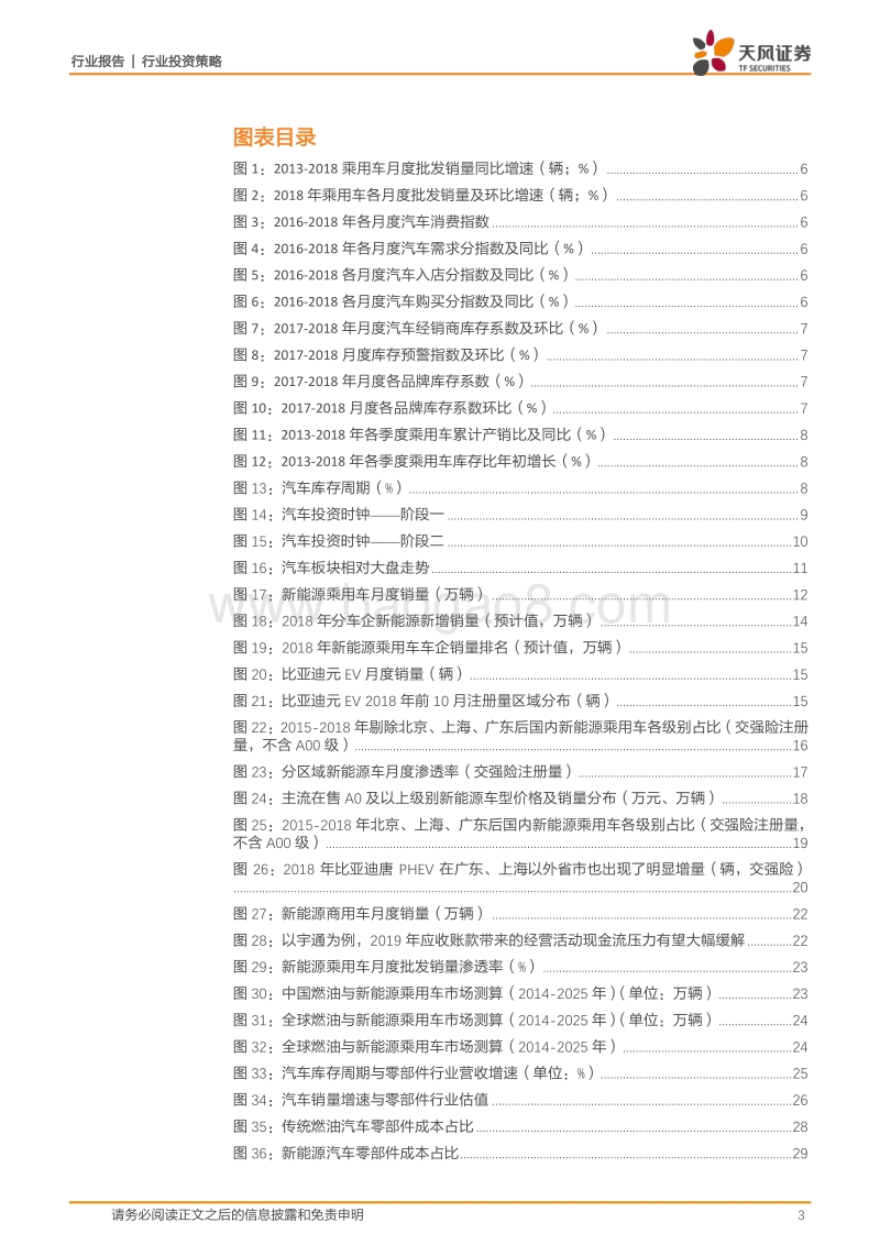 天风汽车行业2019年度策略：周期反转弹性+电动核心成长.pdf_第3页