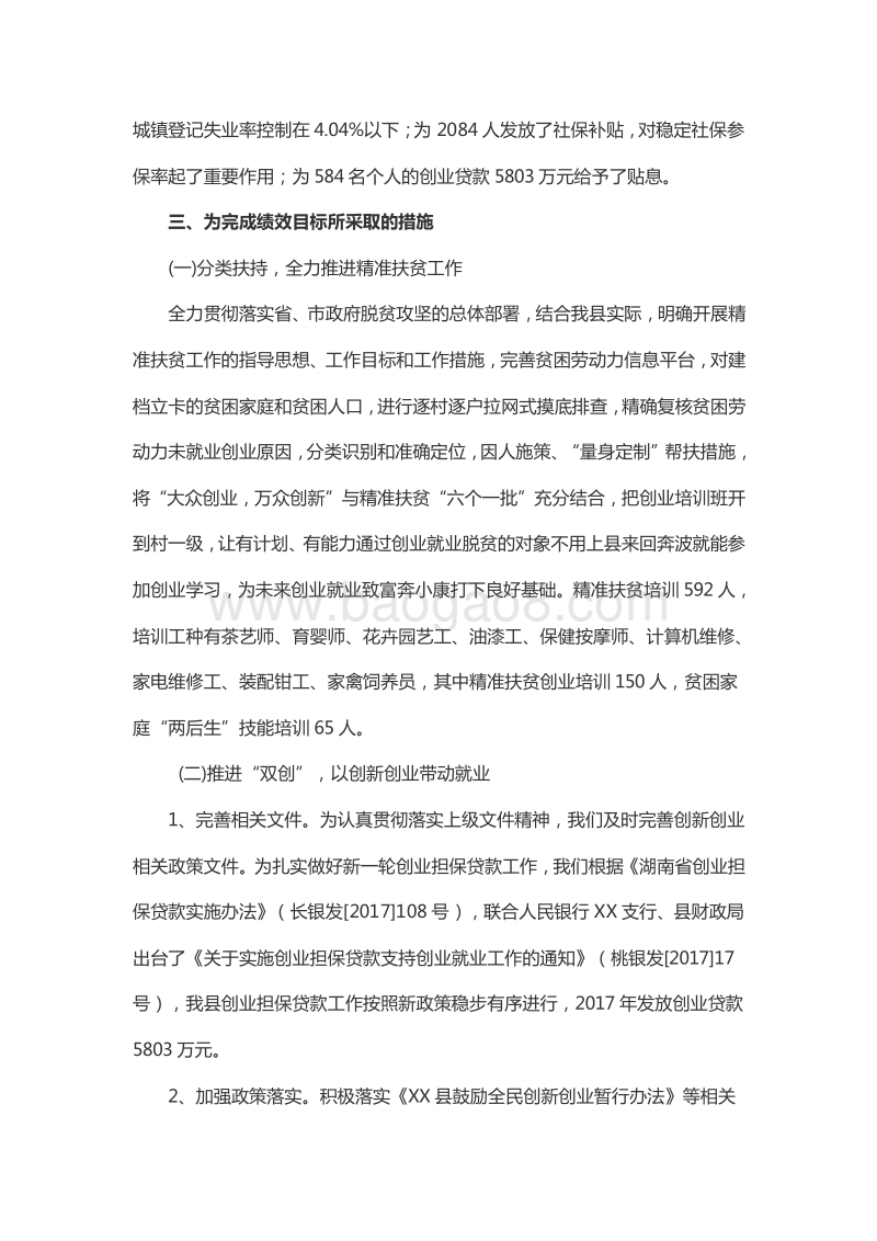 XX县就业服务管理局2017年就业专项资金绩效评价报告.doc_第3页