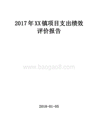 2017年XX镇项目支出绩效评价报告.doc
