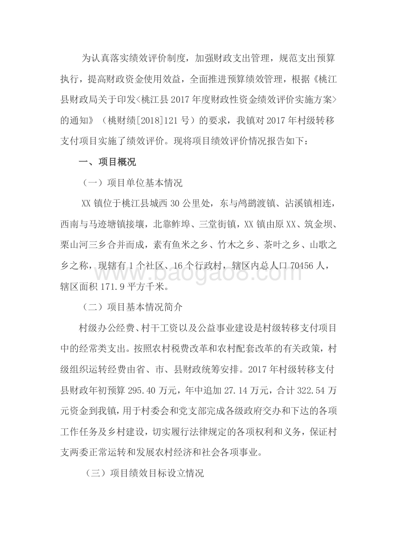 XX镇2017年“村级转移支付资金”支出绩效评价报告.doc_第2页