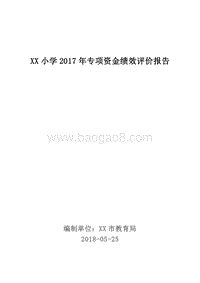 XX小学2017年专项资金绩效评价报告.doc
