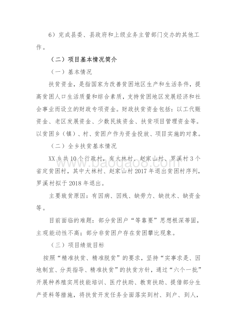 2017年XX乡项目支出绩效报告（扶贫资金绩效评价）.doc_第3页