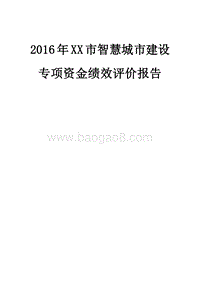 2016年XX市智慧城市建设专项资金绩效评价报告.doc