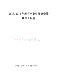 XX县2016年度竹产业引导资金绩效评价报告.doc