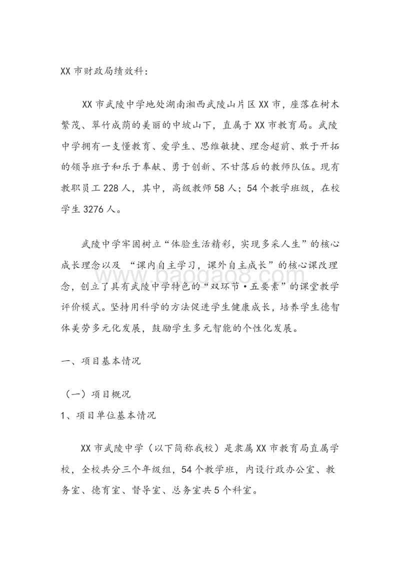 XX市武陵中学运动场沥青层、面层工程专项资金绩效评价报告.doc_第2页