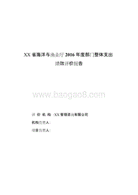 XX省海洋与渔业厅2016年度部门整体支出绩效评价报告.doc