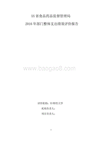XX省食品药品监督管理局2016年部门整体支出绩效评价报告.rtf