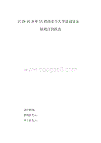 2015-2016XX省高水平大学建设资金绩效评价报告.doc