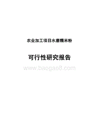 农业加工项目水磨糯米粉可行性研究报告.doc