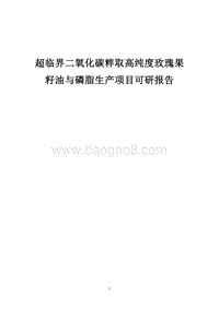 超临界二氧化碳粹取高纯度玫瑰果籽油与磷脂生产项目可研报告.doc