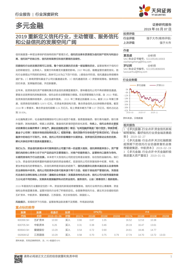 2019重新定义信托行业，主动管理、服务信托和公益信托的发展空间广阔.pdf_第1页