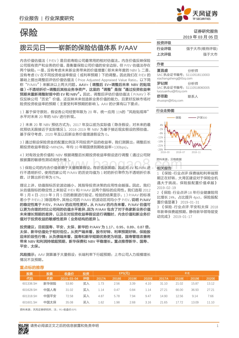 保险行业深度研究：拨云见日——崭新的保险估值体系PAAV.pdf_第1页