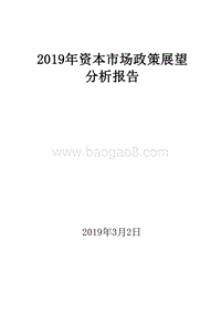 2019年资本市场政策展望分析报告.doc