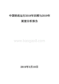 中国财政运行2018年回顾与2019年展望分析报告.doc