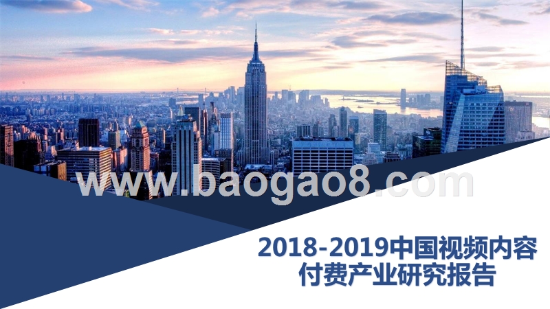 2018-2019中国视频内容付费产业研究报告.pptx_第1页