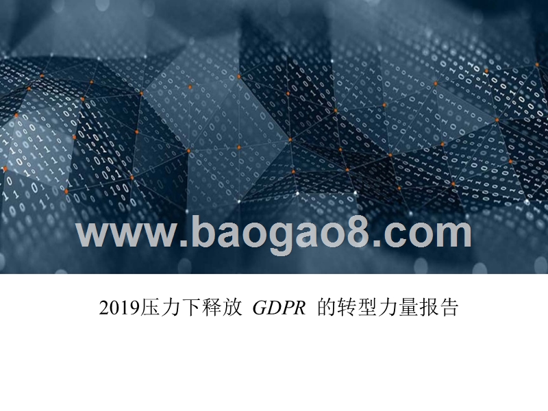 2019压力下释放GDPR的转型力量报告.pptx_第1页