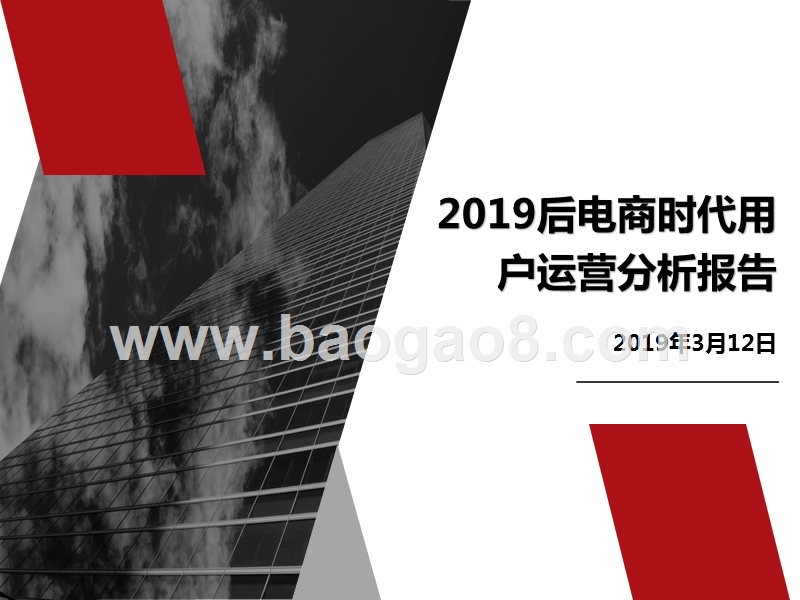 2019后电商时代用户运营分析报告.pptx_第1页