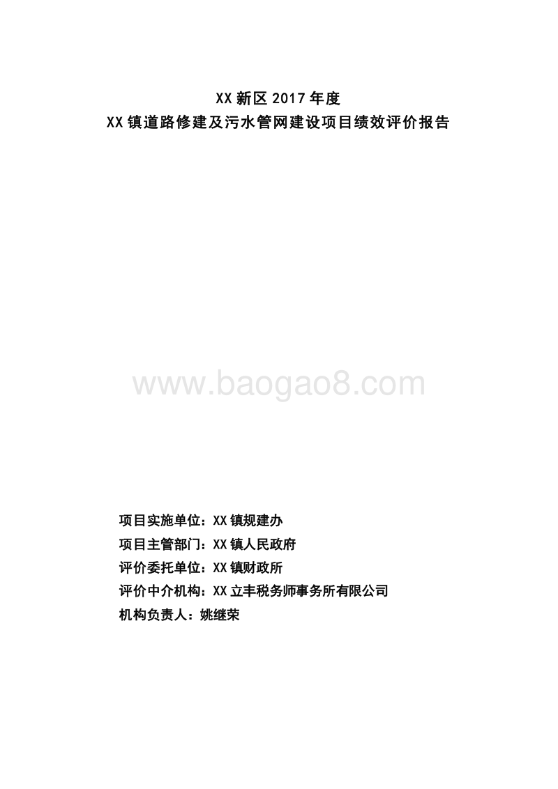 2017年度XX镇道路修建及污水管网建设绩效评价报告.doc_第2页