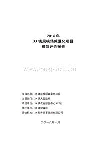 2016年度XX镇规模场减量化项目绩效评价报告.doc