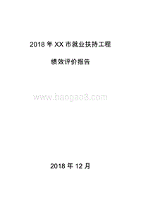 2018年XX市就业扶持工程绩效评价报告.doc