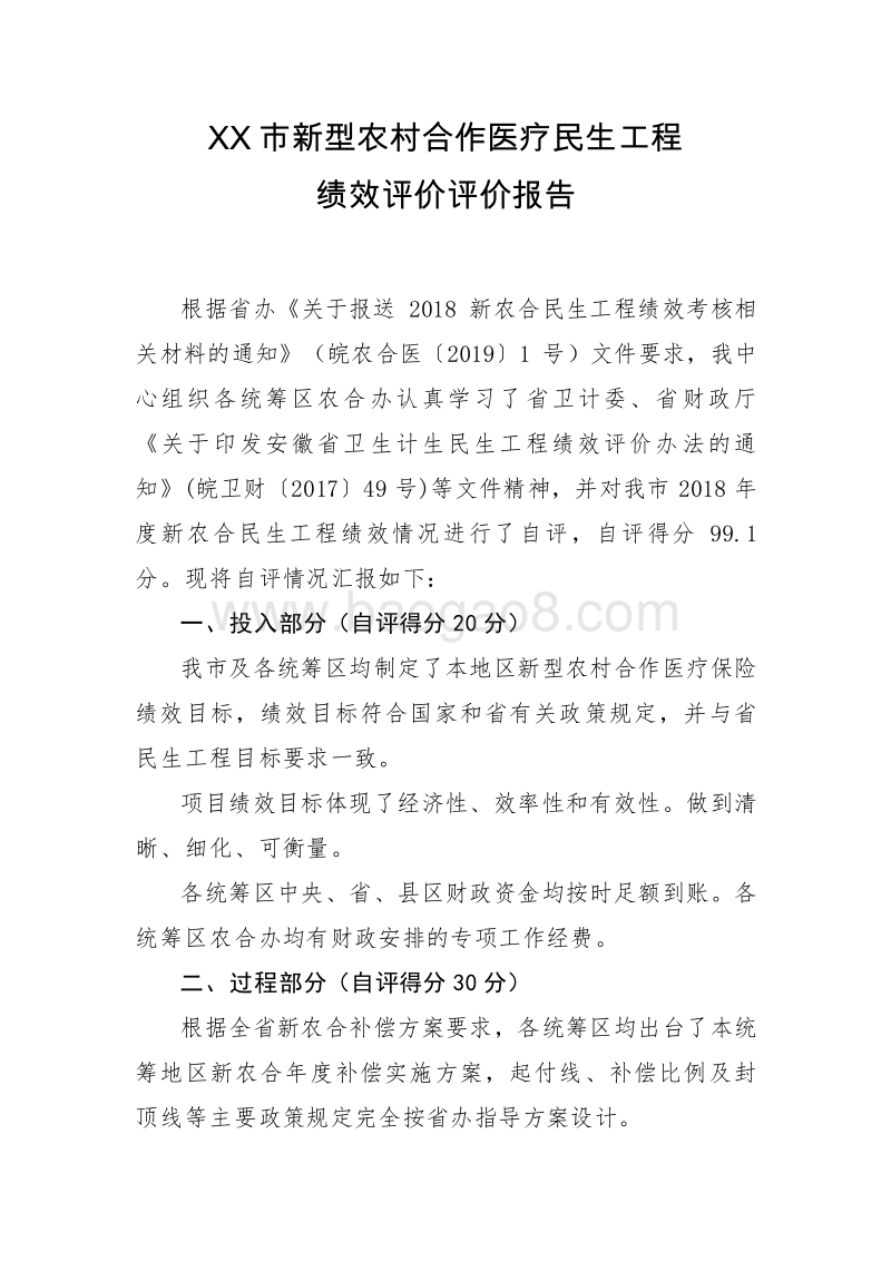 XX市新型农村合作医疗民生工程绩效评价评价报告.doc_第2页