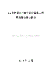 XX市新型农村合作医疗民生工程绩效评价评价报告.doc