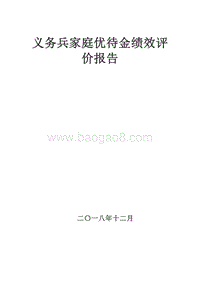 义务兵家庭优待金绩效评价报告.doc