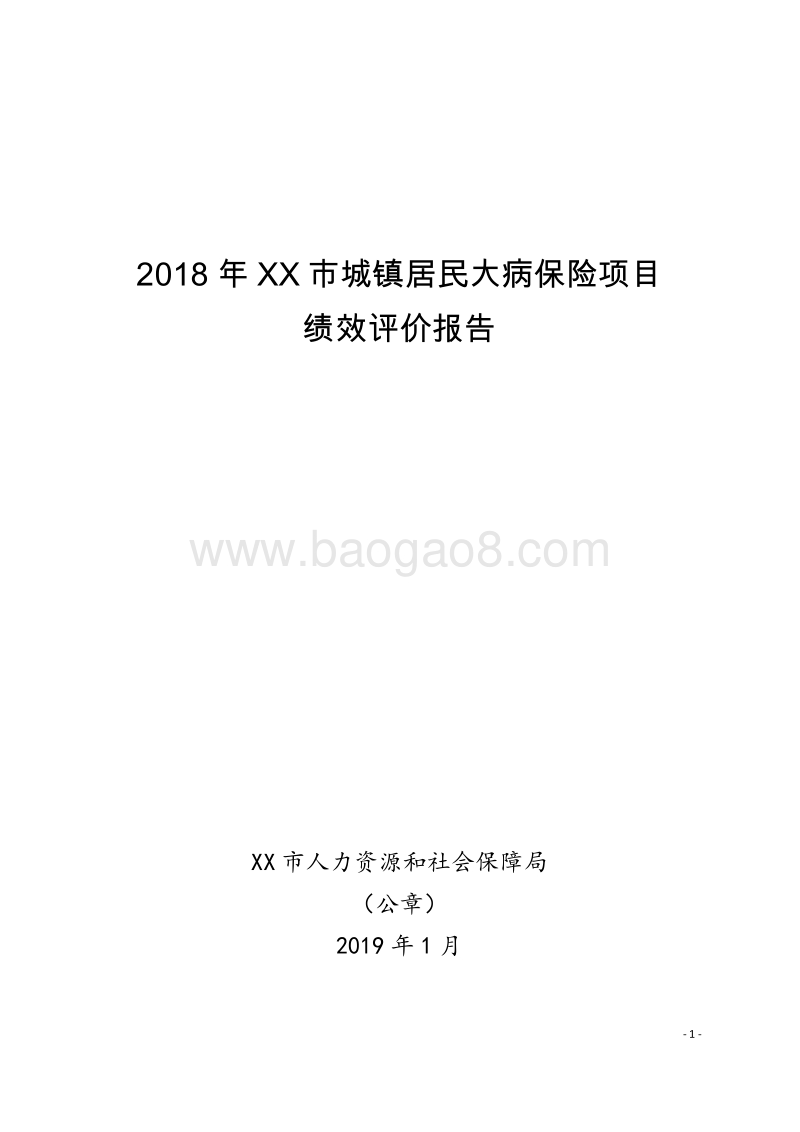 2018年XX市城镇居民大病保险项目绩效评价报告.doc_第1页