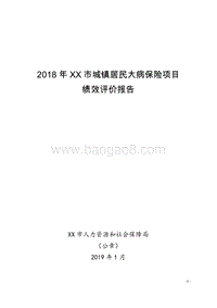 2018年XX市城镇居民大病保险项目绩效评价报告.doc