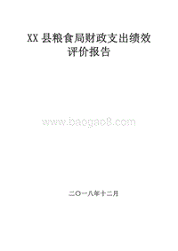 XX县粮食局财政支出绩效评价报告.doc