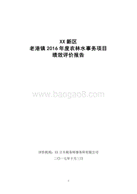 XX新区老港镇2016年度农林水事务项目专项资金绩效评价报告.doc