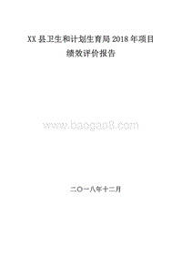 XX县卫生和计划生育局2018年项目绩效评价报告.doc