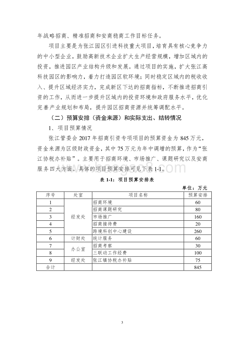 XX新区张江管委会2017年招商引资专项项目绩效评价报告.doc_第3页