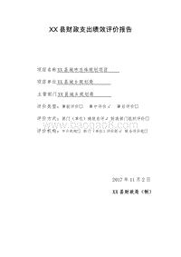 XX县城乡规划局2017年度财政支出绩效评价报告.doc