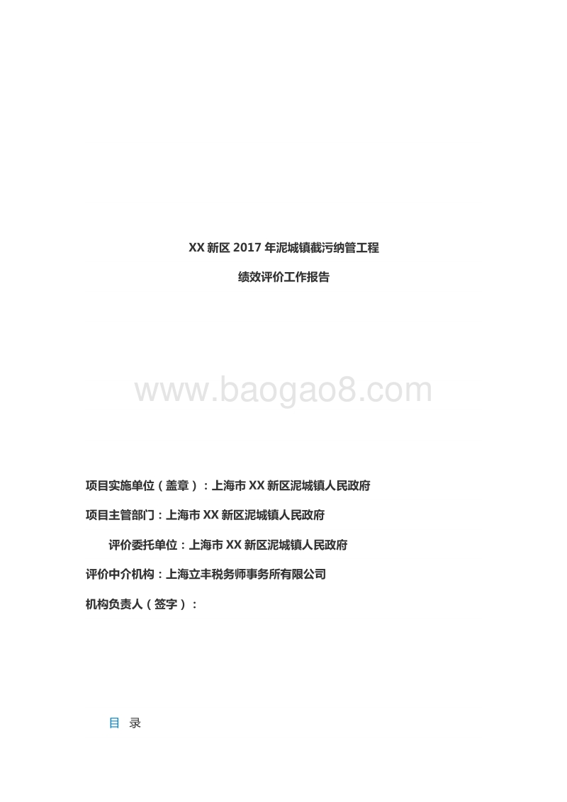 XX新区2017年泥城镇截污纳管工程绩效评价报告.doc_第2页