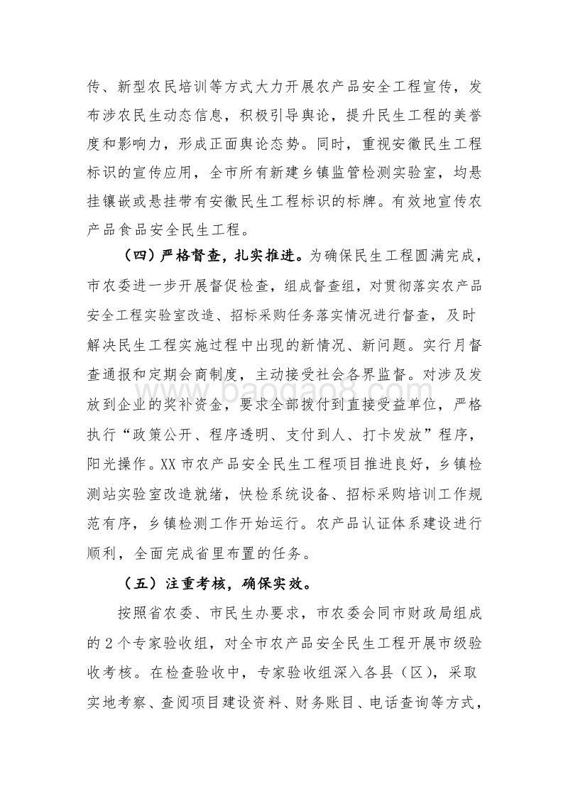 XX市2018年农产品安全民生工程实施情况绩效自评报告.doc_第3页