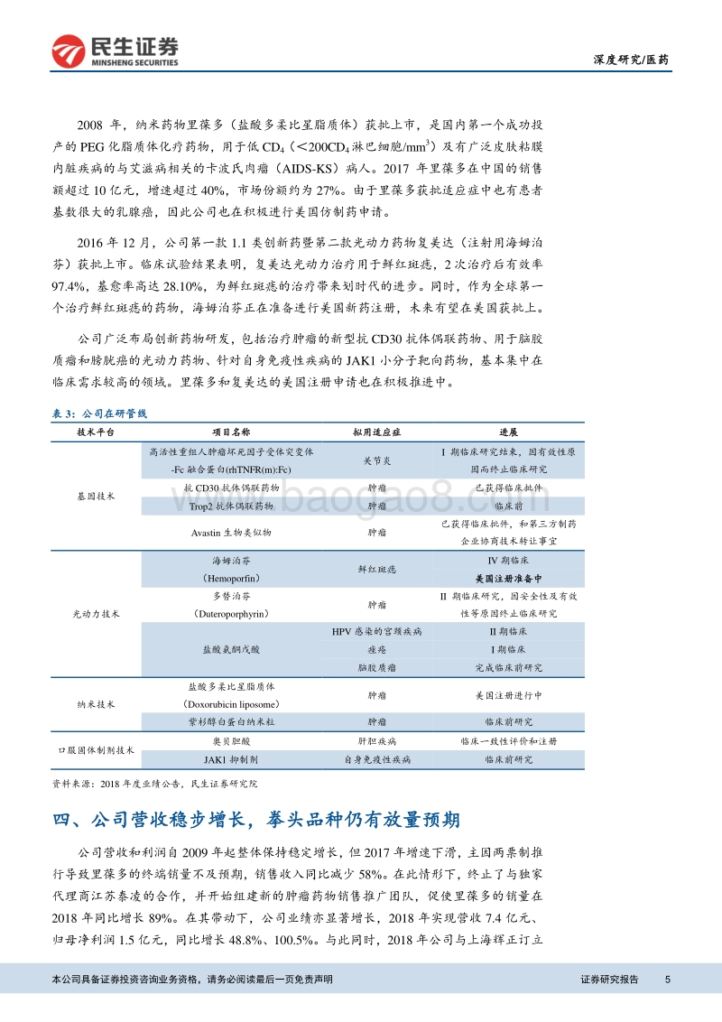 科创板生物医药公司系列研究之复旦张江：自主产权核心技术管线丰富，拳头品种持续放量.pdf_第5页
