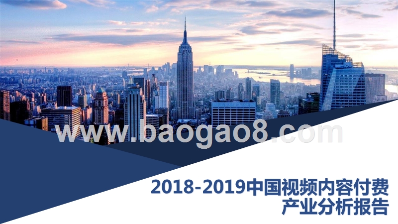 2018-2019中国视频内容付费产业分析报告.pptx_第1页