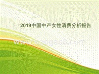 2019中国中产女性消费分析报告.pptx