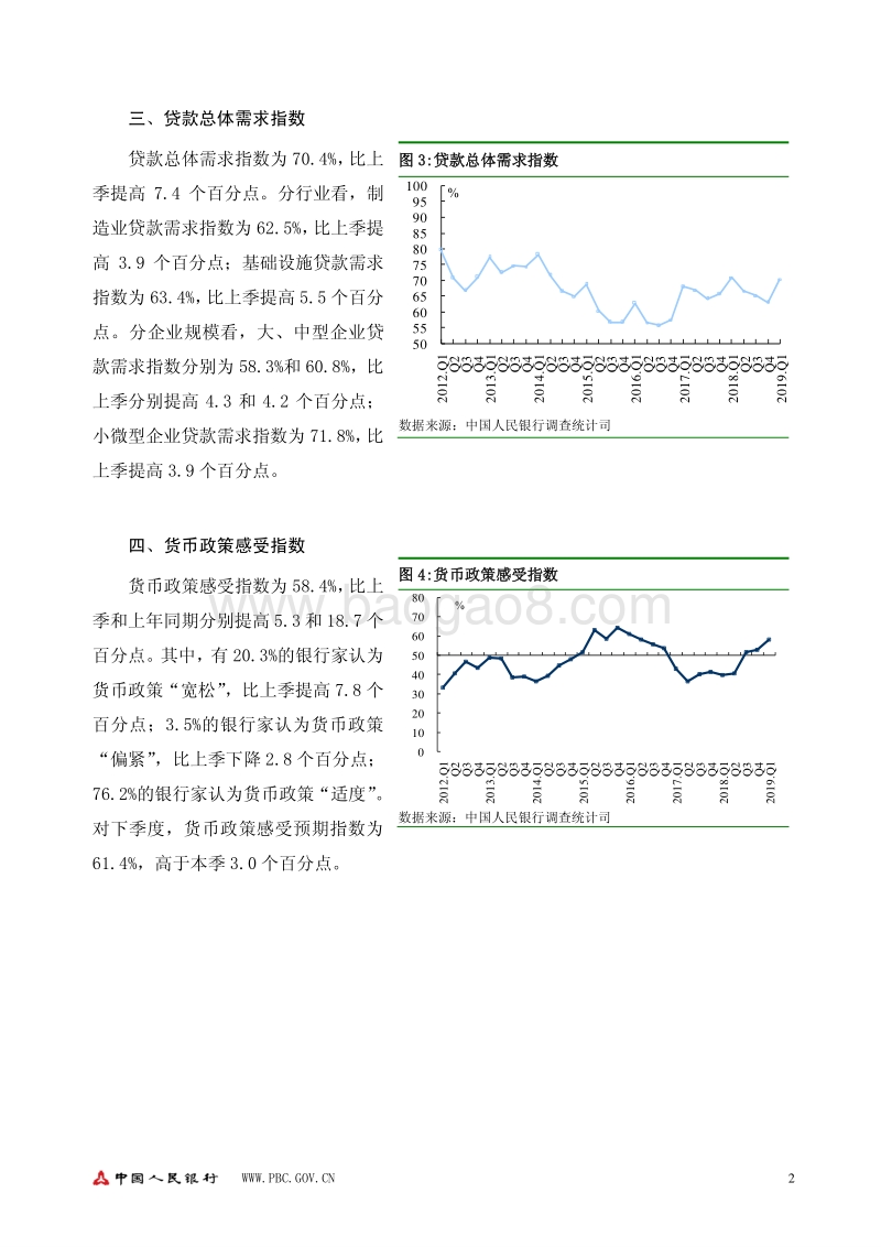 2019年第一季度银行家问卷调查报告.pdf_第2页