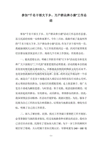 2018-2019参加“千名干部大下乡、万户群众奔小康”工作总结.docx