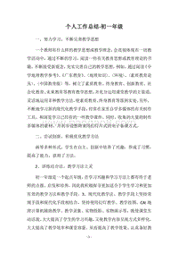 2018个人工作总结-初一年级.docx