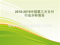 2018-2019中国第三方支付行业分析报告.pptx