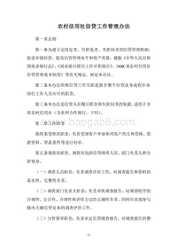 2018农村信用社信贷工作管理办法.docx