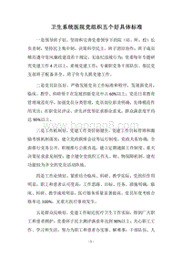 2018卫生系统医院党组织五个好具体标准.docx