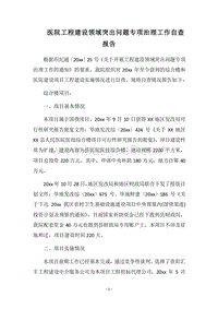 2018医院工程建设领域突出问题专项治理工作自查报告.docx