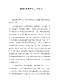 2018劳动人事系统个人工作总结.docx