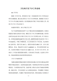 2018卫生局卫生下乡工作总结.docx